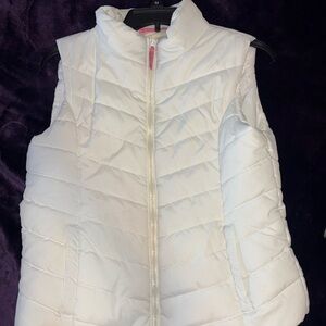 Aeropostale White and Pink Puffer Vest